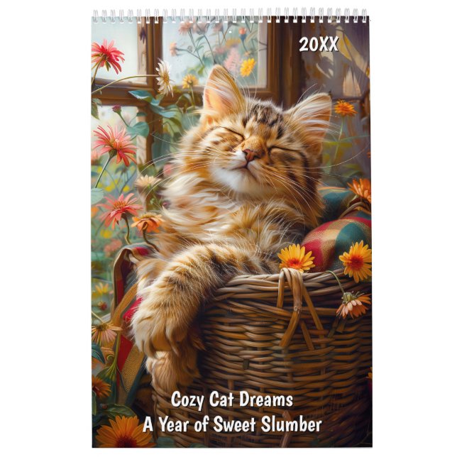 Calendrier Rêves de chat douillet – Une année de doux sommeil (Protection)