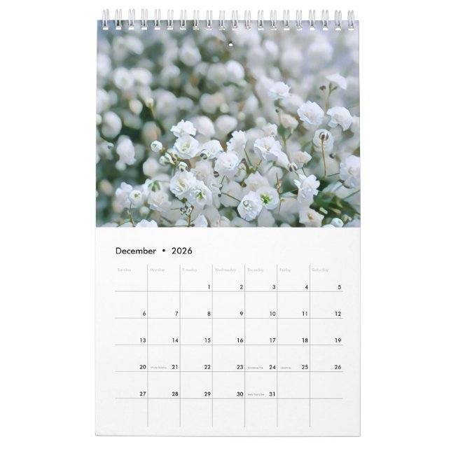 Calendrier Romantic cottage flowers wallpaper (Dec 2026)