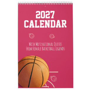 Calendrier Rose 2027 Basket-ball Pour Adolescentes