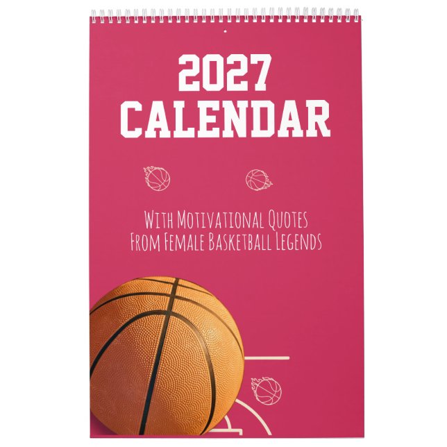 Calendrier Rose 2027 Basket-ball Pour Adolescentes (Protection)