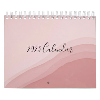 Calendrier rose avec art abstrait