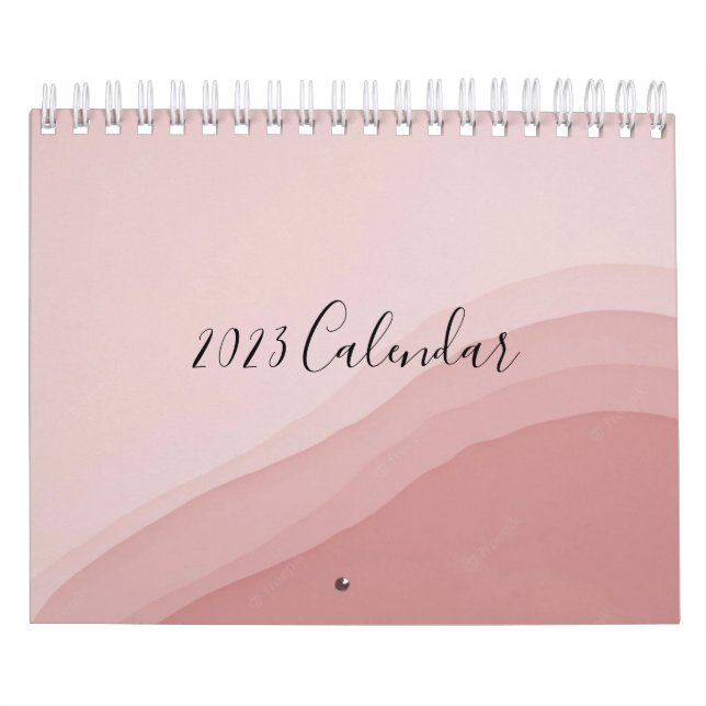 Calendrier rose avec art abstrait (Protection)