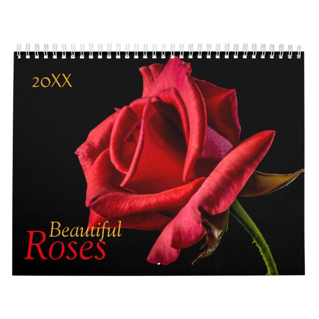 Calendrier Rose personnalisé | Texte de l'année mo (Protection)