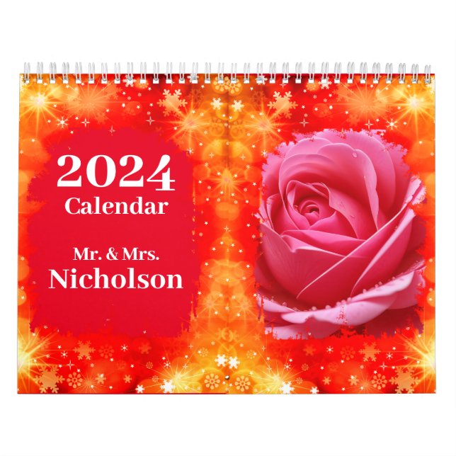 CALENDRIER ROSES ROUGES PERSONNALISÉES SUR MESURE (Protection)