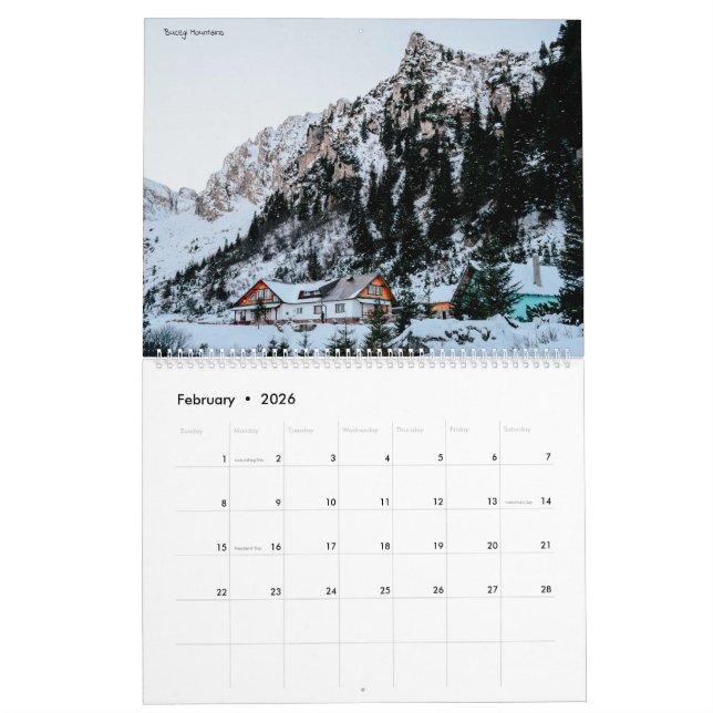 Calendrier Roumanie 2024 Deux Page Grand Calendrier, Blanc (Feb 2026)