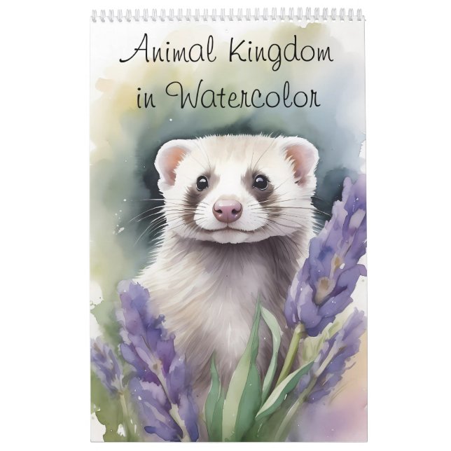 Calendrier Royaume animal dans l'aquarelle peintre 2025 (Protection)