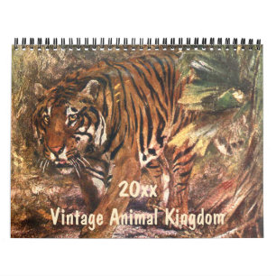 Calendrier Royaume animal vintage, Jungle et Forêt Créature