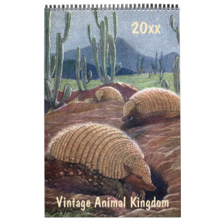 Calendrier Royaume Animal Vintage, Jungles Déserts Forêts