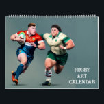 Calendrier Rugby Art<br><div class="desc">Rugby Art Calendar Illustrations de rugby Roger Smith Two Page Faites chaque jour une occasion importante avec un calendrier de rugby du Ruck Me Store. Un grand cadeau à distribuer au club de rugby, ou juste à accrocher dans votre maison ou votre bureau ! Disponible en 3 tailles : Petites...</div>