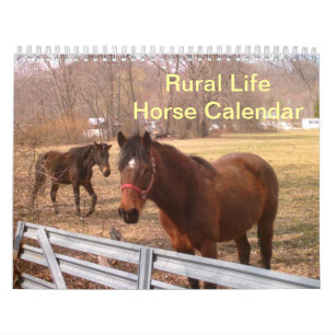 Calendrier rural de cheval de la vie