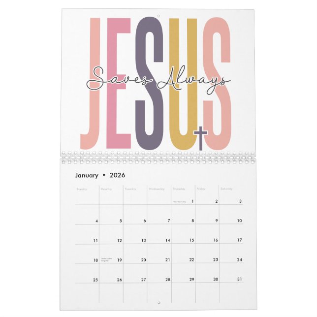 Calendrier Sa motivation inspirante Bible chrétienne (Jan 2026)