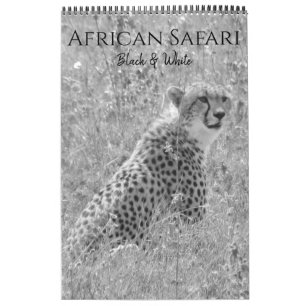 Calendrier safari noir & blanc