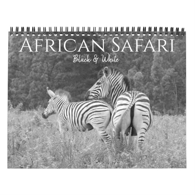 Calendrier safari noir & blanc 2026  (Protection)
