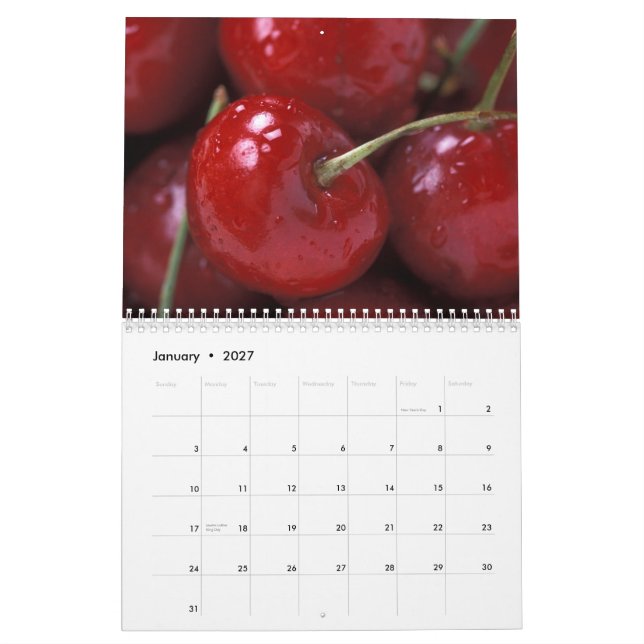 Calendrier sain de photographie de fruit (Jan 2027)