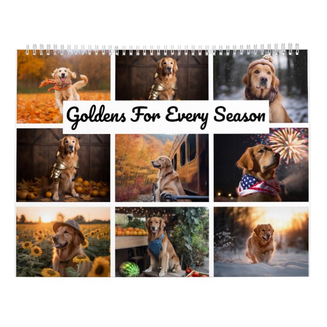 Calendrier Saison Golden Retriever Calandar (Dos)