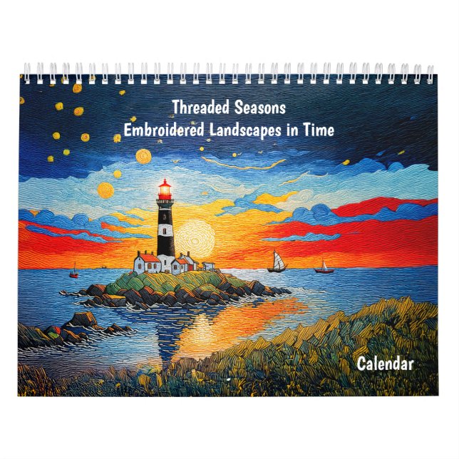 Calendrier Saisons brodées – Paysages brodés à travers le tem (Protection)