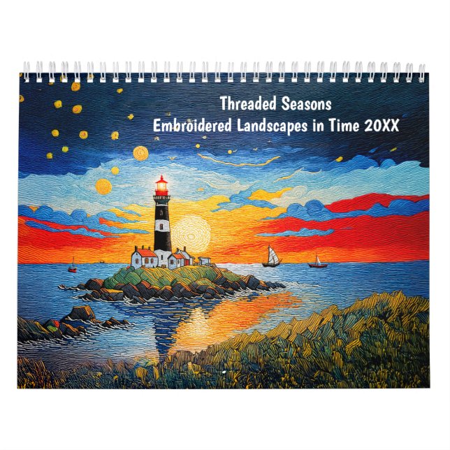 Calendrier Saisons brodées – Paysages brodés à travers le tem (Protection)