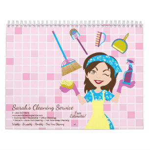 Calendrier Saisons de nettoyage de la maison-dame Janitorial