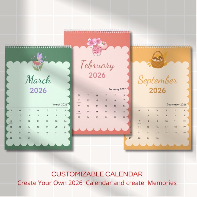 Calendrier Saisons Kawaii Colorées Chaque Mois (Créateur téléchargé)