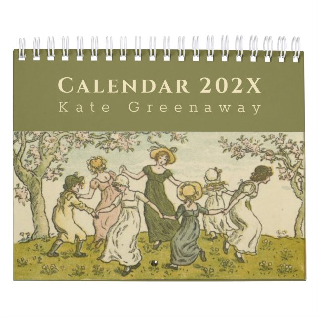 Calendrier Saisons vintages par Kate Greenaway Flower Garland (Protection)