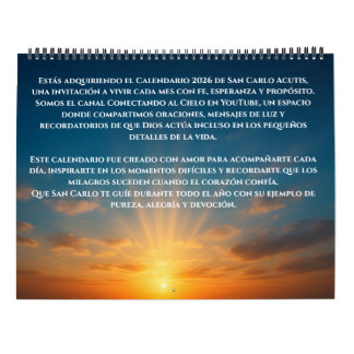 CALENDRIER SAN CARLO ACUTIS - 2026 CALENDAR