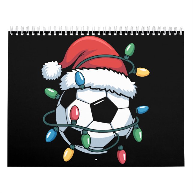 Calendrier Santa Soccer Ball Sports Christmas Soccer Player (Protection)
