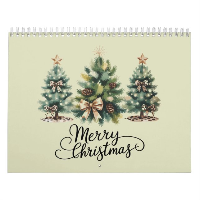 Calendrier Sapin de Noël joyeux léopard Coquette Bow Noël (Protection)