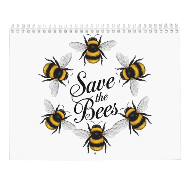 Calendrier Sauvez les abeilles nature insecte volant science (Dos)