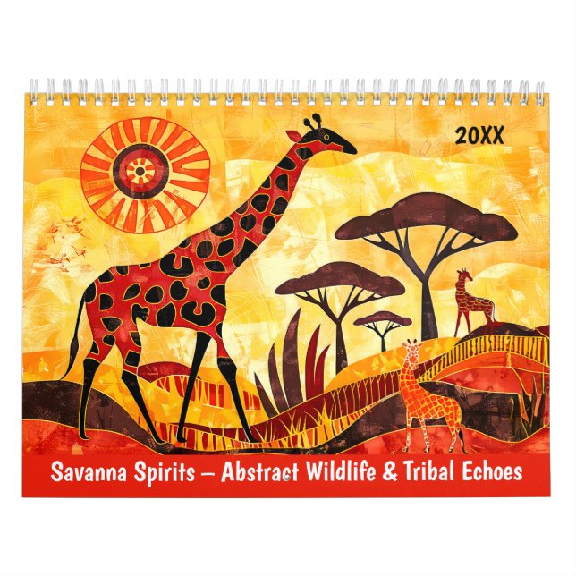 Calendrier Savanna Spirits – Abstract Wildlife & Tribal Echoe (Protection)