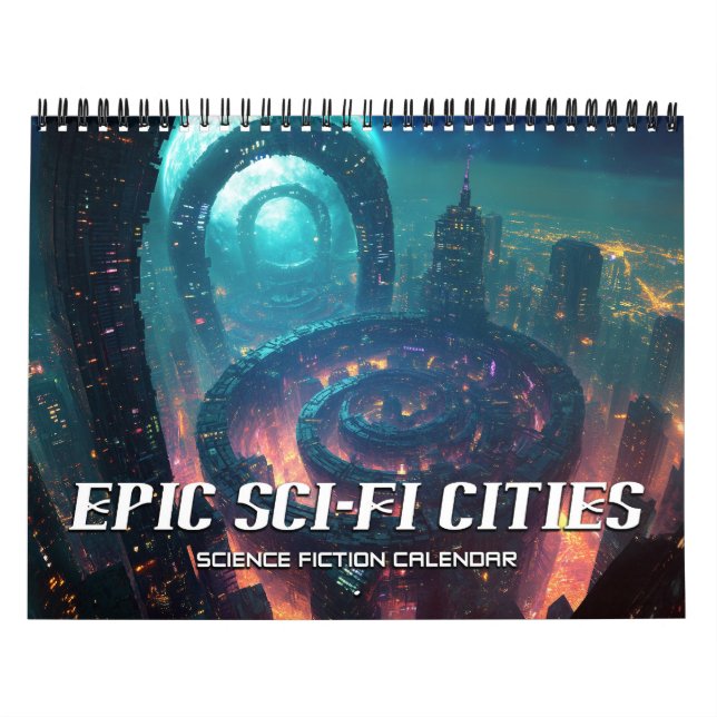 Calendrier Science-fiction 2026 des villes épiques de science (Protection)