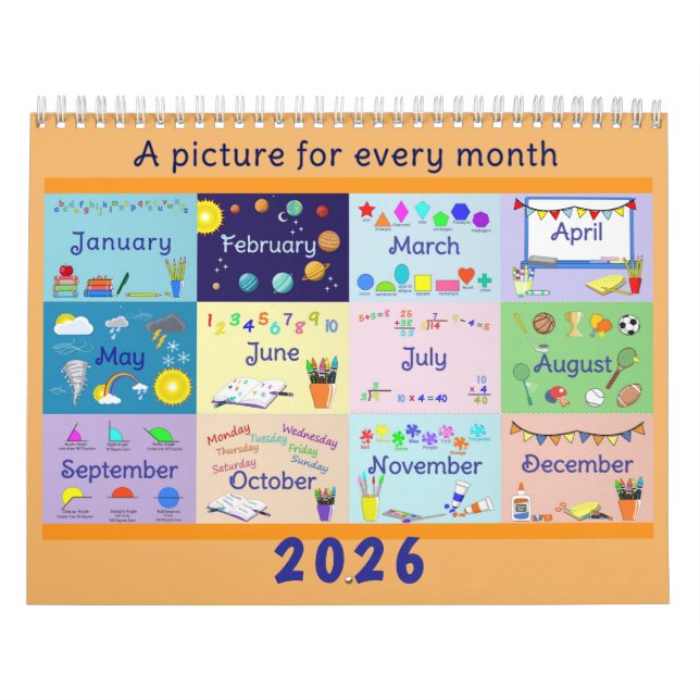 Calendrier scolaire moyen de deux pages,  (Protection)