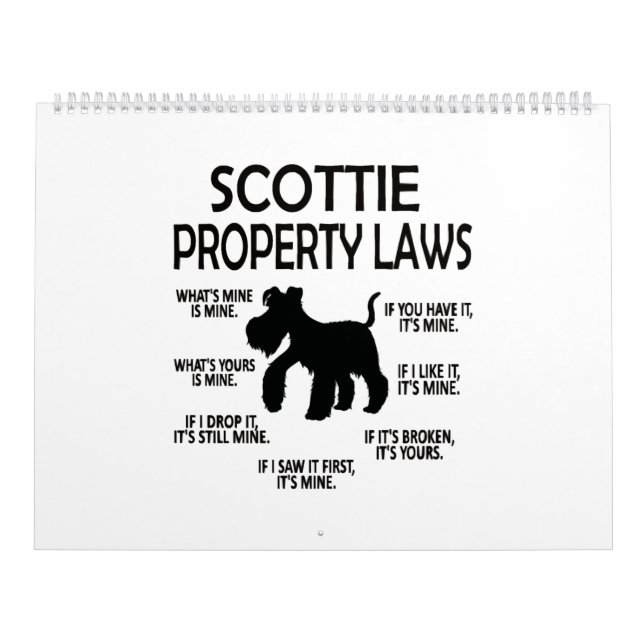 Calendrier Scottie Lover Scottish Terrier Owner Scottie Mom (Protection)