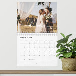 Calendrier Script photo de mariage personnalisé 2026<br><div class="desc">Calendrier de mariage personnalisé 2026 - Photo chic Script</div>