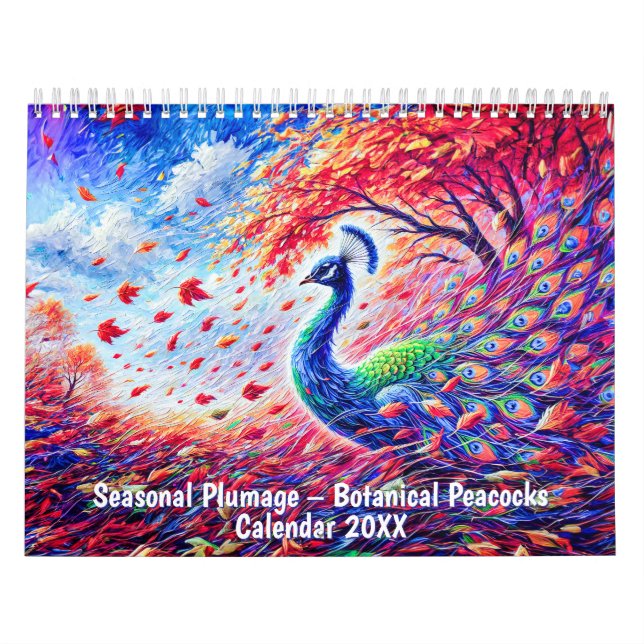 Calendrier Seasonal Plumage – Botanical Peacocks Calendar (Protection)