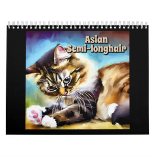 Calendrier Semi-longhair asiatique