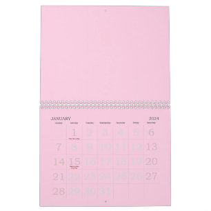Calendrier Sensibilisation minimale au cancer du sein rose pâ