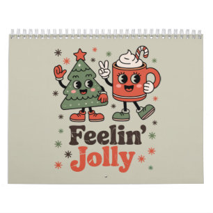 Calendrier Sentiment de Noël rétro Joyeux Vacances vintage 