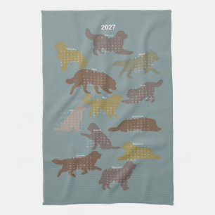 Calendrier serviette chien Terre-Neuve 2027 comple