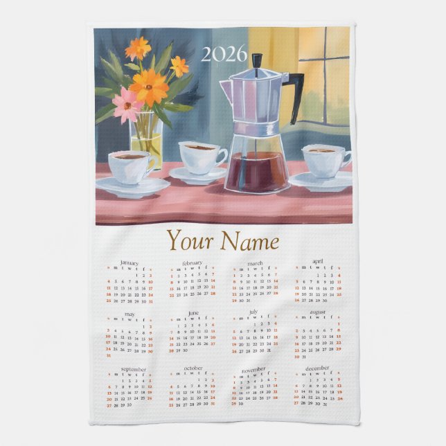 Calendrier Serviette de Cuisine 2026 pour les Amou (Vertical)