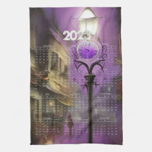Calendrier Serviette - London Street horloge Lampe