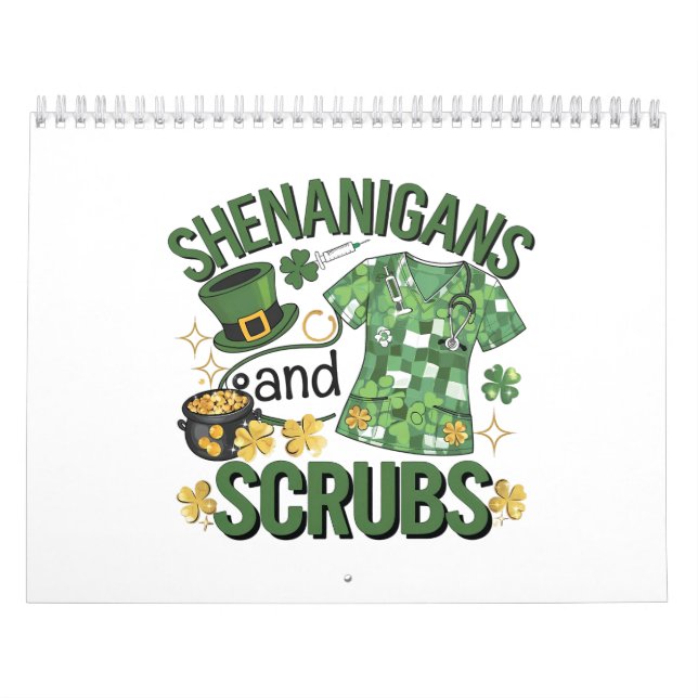 Calendrier Shenanigans and Scrubs Funny Nursing St Patrick's (Protection)