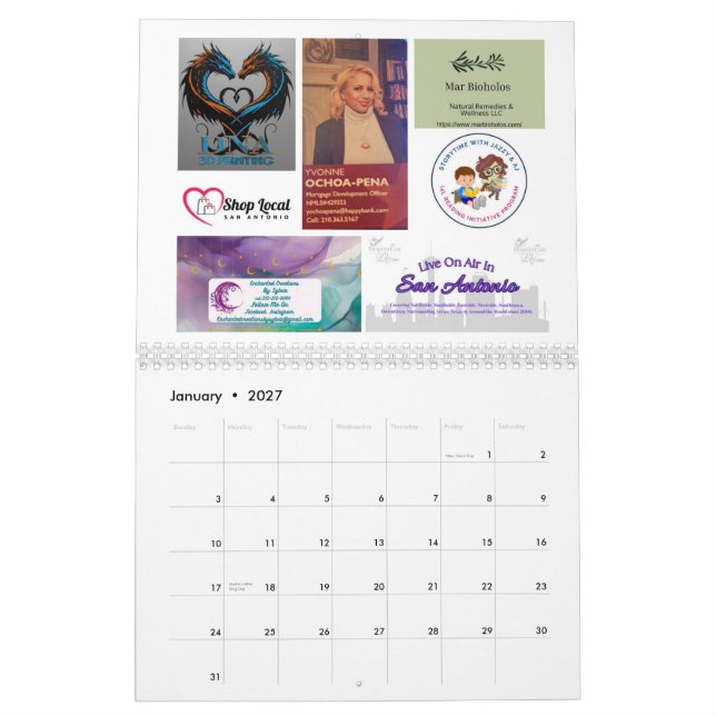 Calendrier Shop Local San Antonio 2026 (Jan 2027)