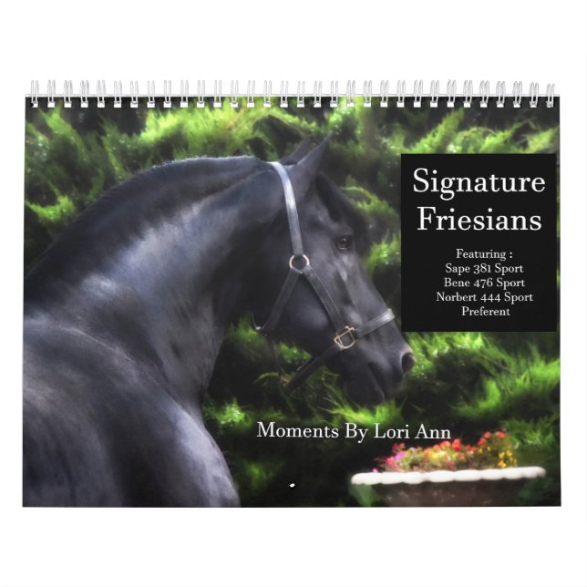 Calendrier Signature des étalons friésiens (Protection)