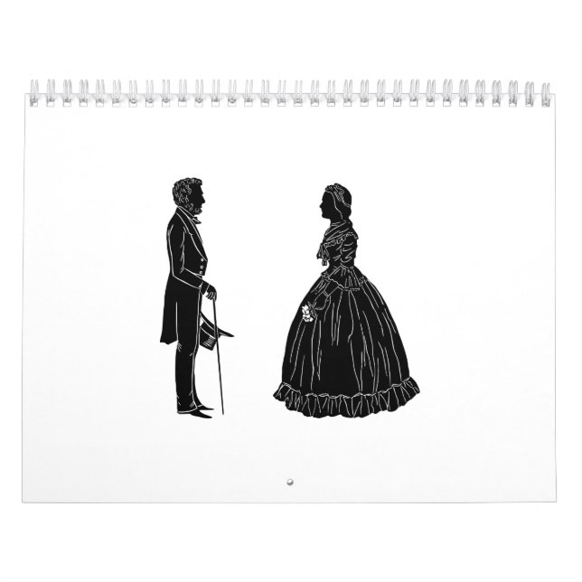 Calendrier silhouette d'abraham lincoln et de mary todd linco (Protection)