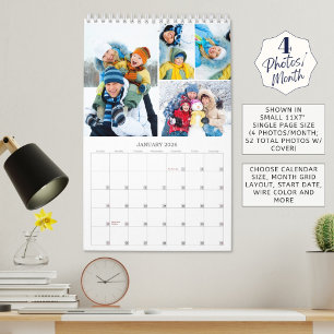 Calendrier Simple 4 Photos par mois