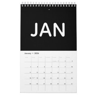 Calendrier Simple Black and White Minimalist 2026