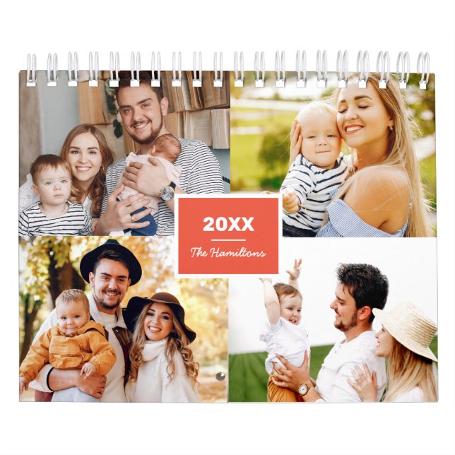 Calendrier Simple Collage de Photos de Famille 2022 (Protection)