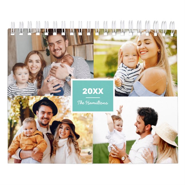 Calendrier Simple Collage de Photos de Famille 2022 (Protection)