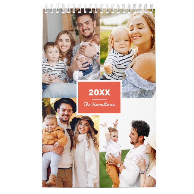 Calendrier Simple Collage de Photos de Famille 2022 (Protection)