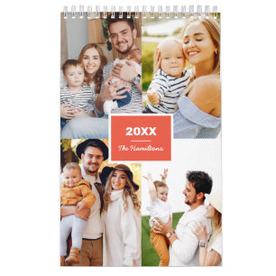Calendrier Simple Collage de Photos de Famille 2022